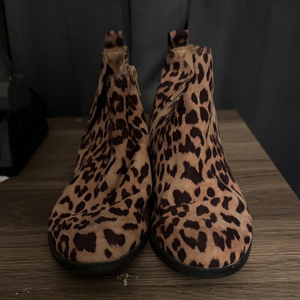 SO Leopard Print Ankle Boots